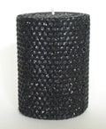 50 Hour-4 Inch Natural Beeswax Hybrid Pillar Glitter Candle, Black Onyx Color