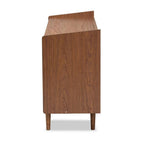 Baxton Studio Halden Mid-Century Modern Multicolor Walnut Brown and Grey Gradient Finished Wood 2-Door Dining Room Sideboard Buffet