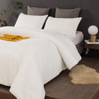 Clothknow White Comforter Set California King White Velvet Bedding Comforter Sets Fluffy Comforter White Bedding Sets Soft White Comforter 3Pcs White Comforter Sets Cal King