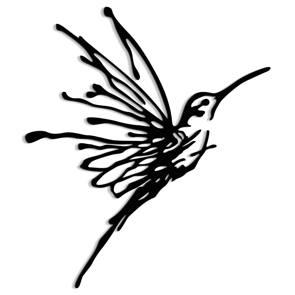 XORT Metal Hummingbird Wall Art, Minimalist Modern Abstract Metal Wall Art, Metal Birds Sign Wall Decoration Hanging for Living 