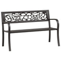 vidaXL Black Patio Bench 49.2 Made of Durable PowderCoated Steel  WeatherResistance and Easy Assembly for Garden, Patio, and