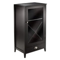 Winsome Bordeaux Modular Wine Cabinet X-Panel, Dark Wood Finish (92442)