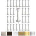 Liberty Premium Door Stop Metal Solid Rigid Door Stopper Brushed 3' (Solid White, 24 Pack)