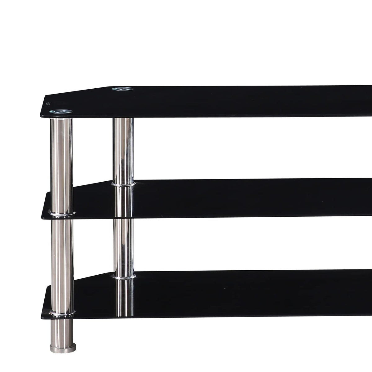 Better Home Products Adele Tempered Glass Tv Stand For 43-Inch Tv In Black
