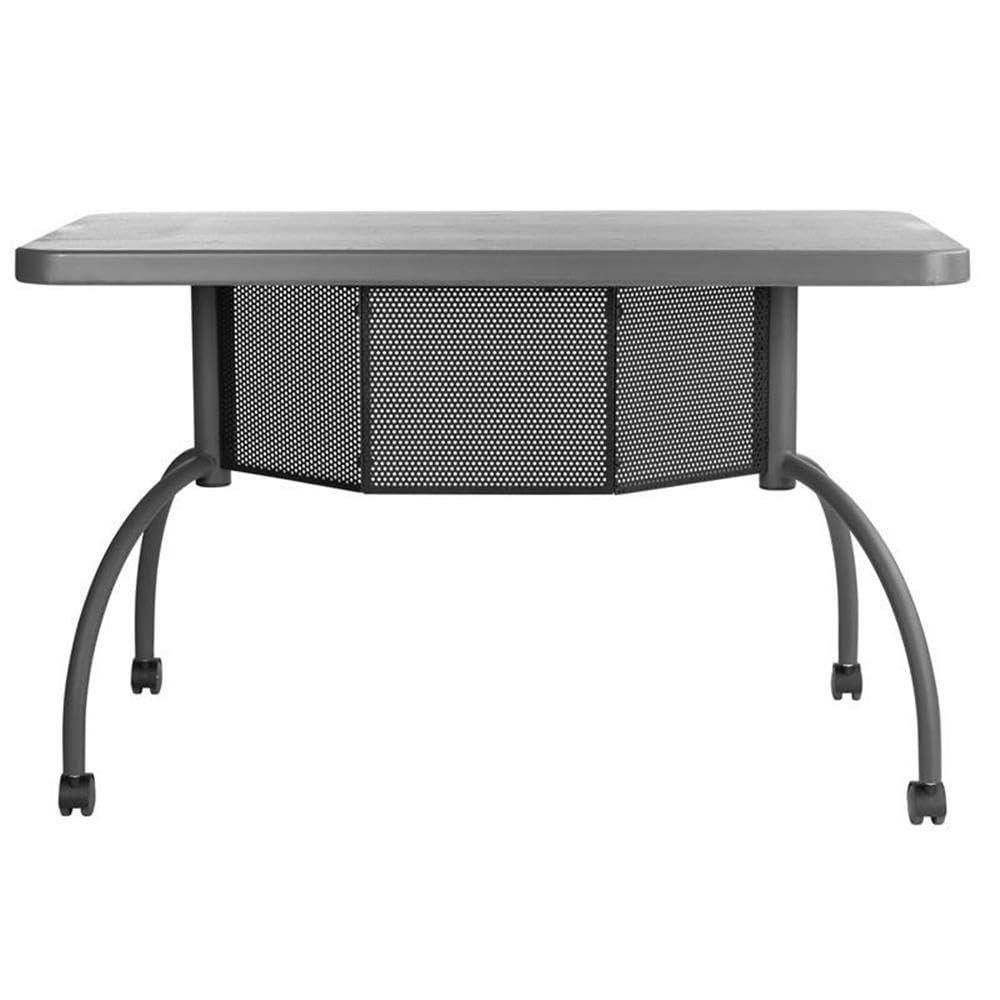 Oklahoma Sound Modern Plastic Teacher's WorkPod Desk in Charcoal Slate