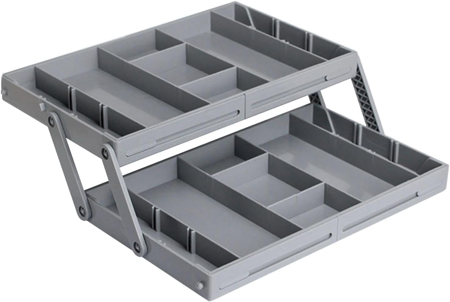 Xeerabdi 2Tier Makeup Drawer Organiser, Expandable Drawer Divider, Cutlery Tray, Foldable Desk Organizer MultiUse Utensil Orga
