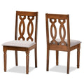 Baxton Studio Cherese Modern and Contemporary Grey Fabric Upholstered and Walnut Brown Finished Wood 2-Piece Dining Chair Set