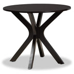 Baxton Studio Nesa Modern Transitional Grey Fabric Upholstered and Dark Brown Finished Wood 5-Piece Dining Set
