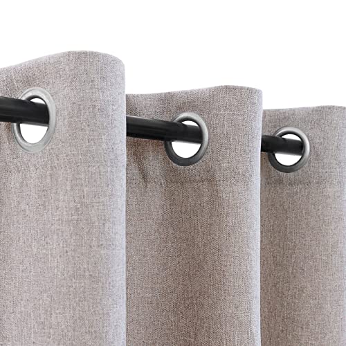 Jinchan 75% Blackout Curtain 63 Inch Length Taupe Curtain For Bedroom Living Room Curtain 1 Panel Texture Curtain Grommet Top Window Drape 72 Inches Wide By 63 Inches Long