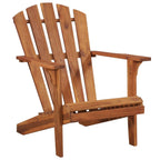vidaXL Solid Acacia Wood Patio Adirondack Chair, Weather-Resistant Outdoor Garden Armchair with Natural Oil Finish, Easy Assembly - Brown