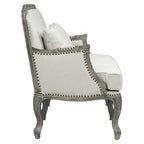 Acme Furniture Upholstered Sofa with Nailhead Trim, Cream and Brown