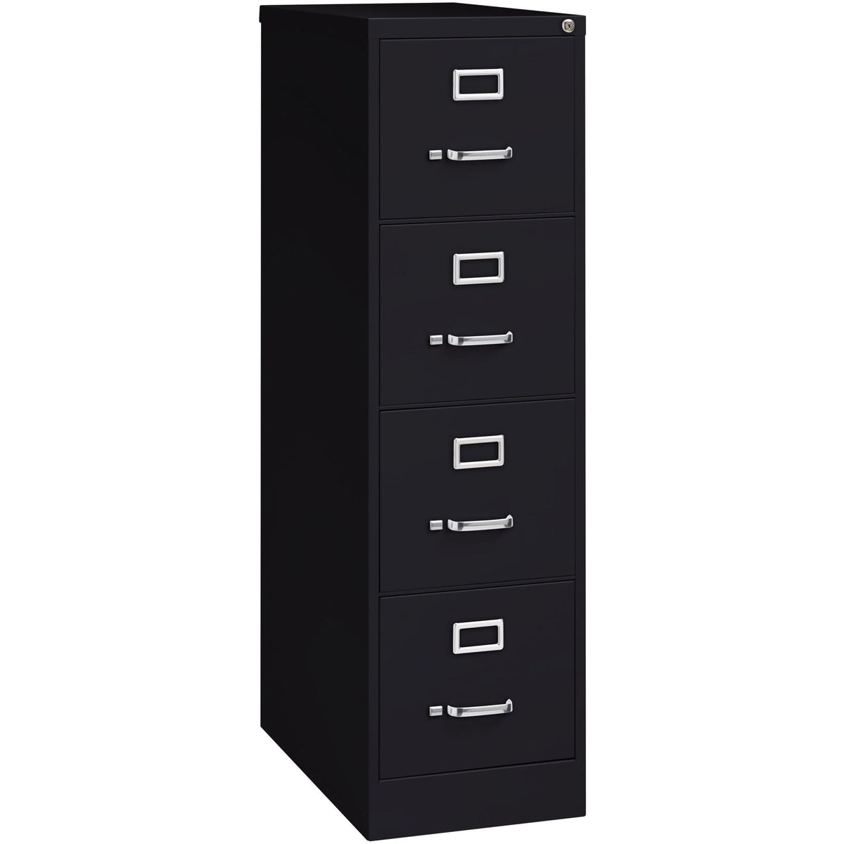 Lorell LLR60191 4-Drawer Vertical File with Lock, 15" x 26-1/2" x 52", Black