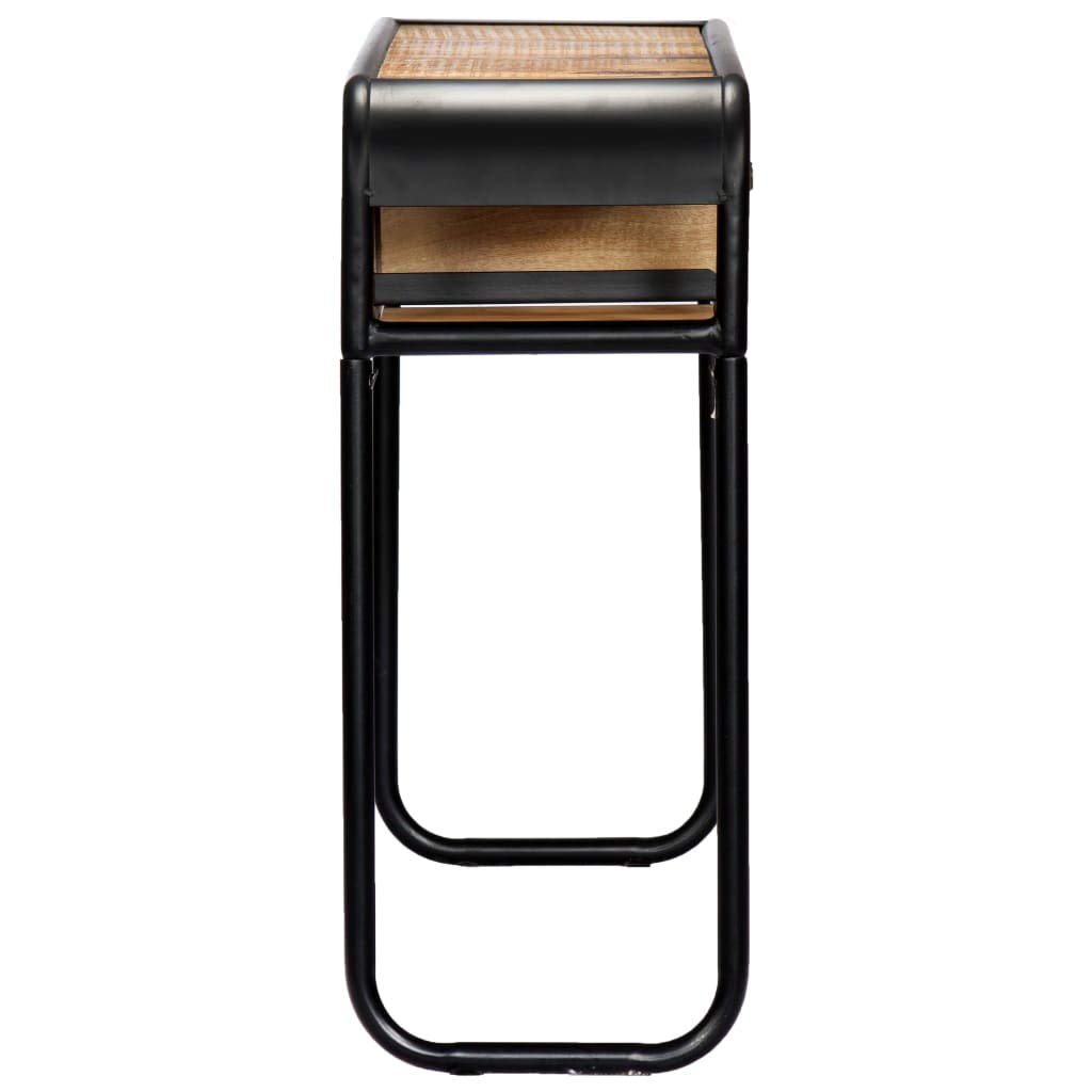 vidaXL Solid Mango Wood Console Table with Steel Frame - Vintage Charm, No Assembly Required, Ample Storage - 46.5"x11.8"x29.5"