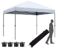 HLONG 10x10 pop up Canopy Tent for Backyard Outdoor Portable Easy with Wheeled Carry Bags,4Ropes and Stakes and 4 sandbags,White