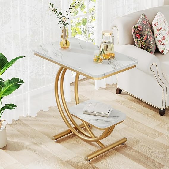 Ss Craftmakers Coffee Table With Metal Legs  Versatile Multipurpose Square End Table For Living Room, Bedroom, Snack Table, Acc