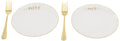 Lillian Rose Mrs Plates with 2 Forks Wedding Cake Ceremony Alternative Set, 7, Gold