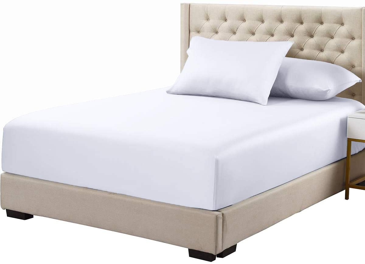 Viscose From Bamboo Fitted Bottom Sheet Only, Twin Xl Size, Deep Pocket, Extremely Soft Sheets, Solid White