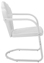 Crosley Furniture Tulip 2-Piece Outdoor Chair Set, Retro Metal Patio Chairs for Dining, Porch, Deck, Balcony, White Satin