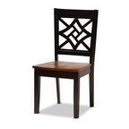 Baxton Studio Brava Modern and Contemporary Two-Tone Dark Brown and Walnut Brown Finished Wood 5-Piece Dining Set