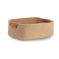 Aura Nest Jute Cotton Storage Gift Basket For Home & Kitchen | Rectangle Case For Closet | Foldable Packing Box | Durable | Mult