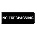 Standard No Trespassing Door/Wall Sign - Black/Silver - Small 1 Pack