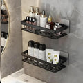 SITOVI WallMounted Bathroom Shelf, Black, No Drilling, Strong Traceless Adhesive, Pack of 2