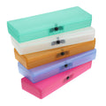 Btsky 5 Pack Colorful Plastic Pencil Box Sketch Pencil Case Plastic Stationery Case With Snap Closure For Pencils, Pens, Drill B