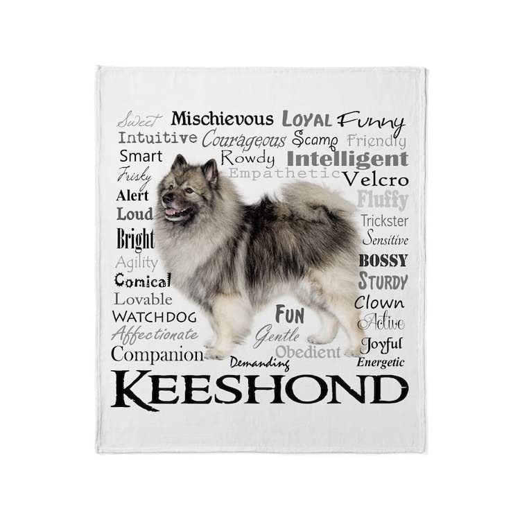 Cafepress Keeshond Traits Throw Blanket Super Soft Fleece Plush Throw Blanket, 60'X50'