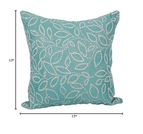 Blazing Needles Square Polyester Jacquard Throw Pillows, 17", Florian Seagla 4 Count