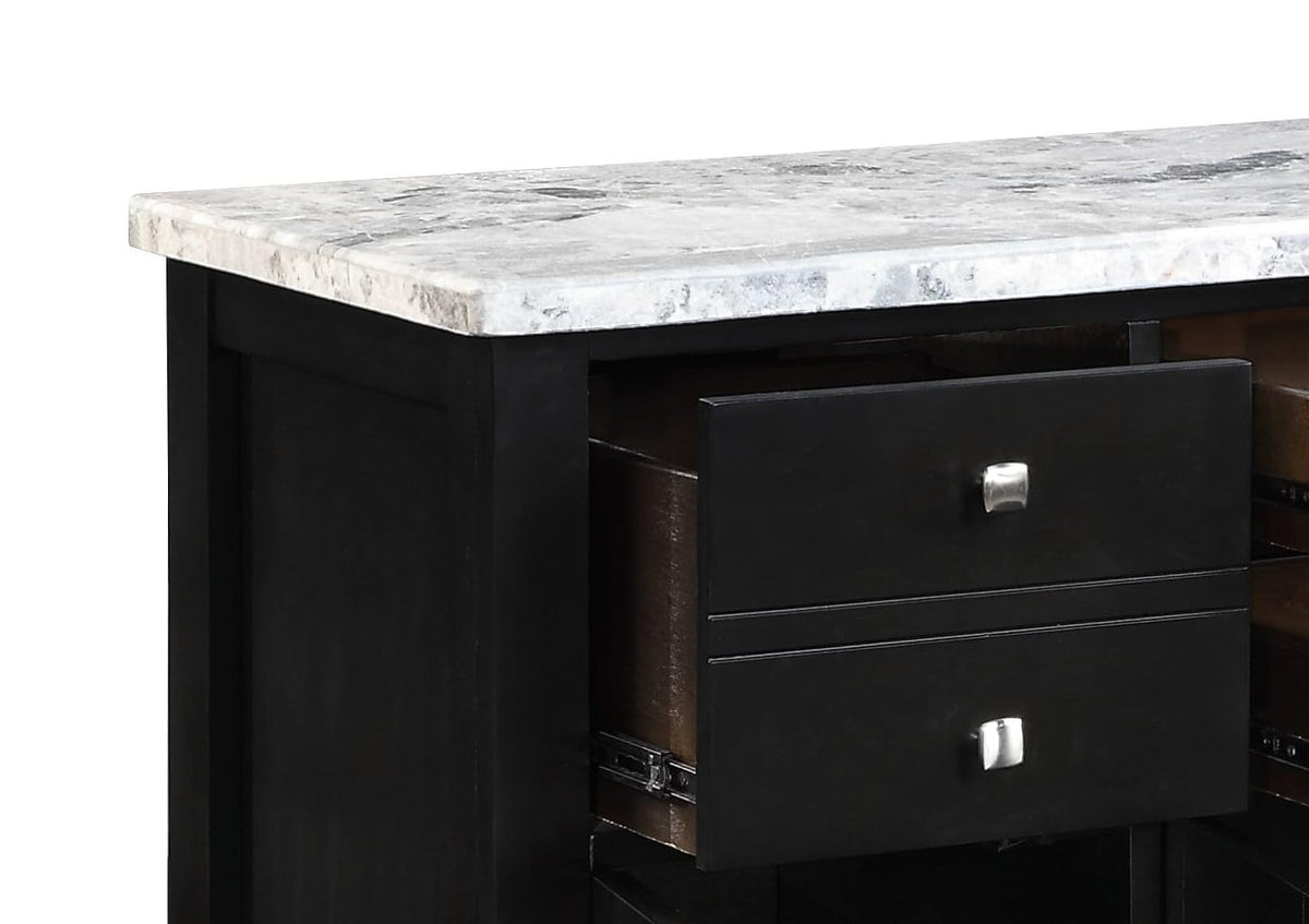 Acme Hussein Server in Marble & Black Finish