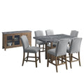 Steve Silver Grayson Gray Marble Counter 8-Piece Dining Set