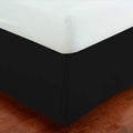 King Size Luxury Tailored Bed Skirt 14'' Drop Pleated Styling Dust Ruffled Solid Black New