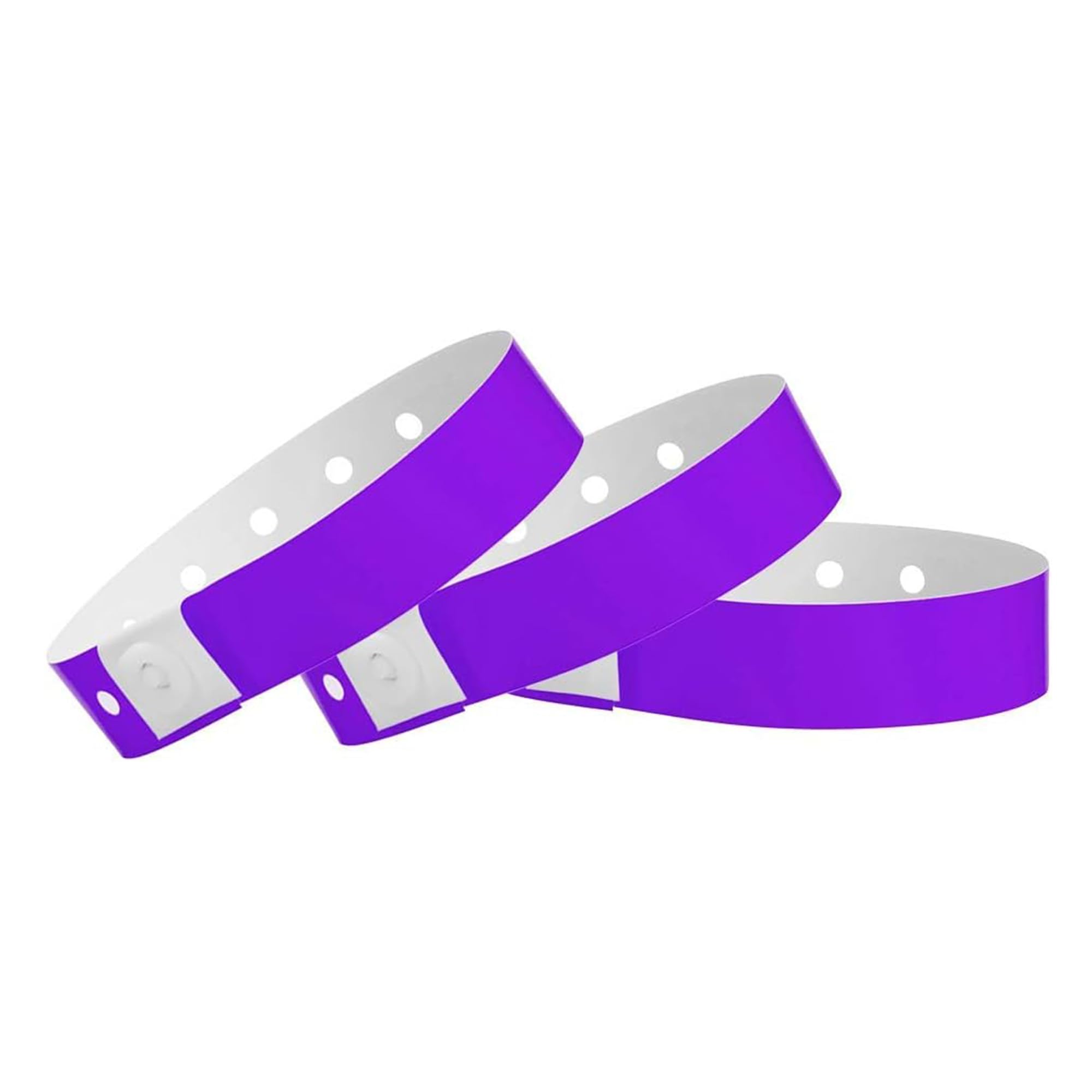 Wristco Purple Plastic Wristbands - 100 Pack Wristbands For Events