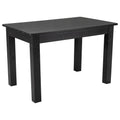 HERCULES 46 x 30 Rectangular Black Wash Solid Pine Farm Dining Table