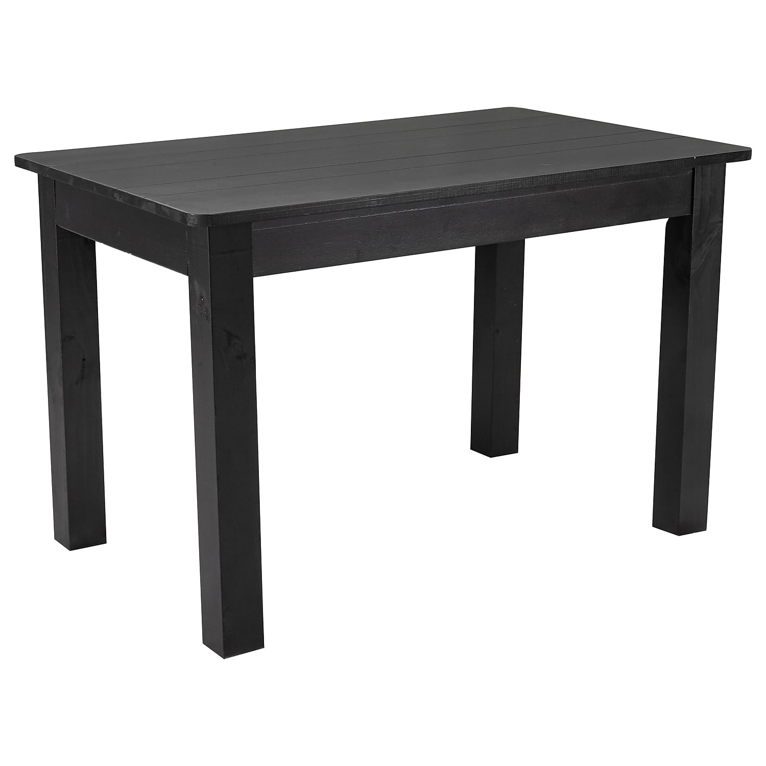HERCULES 46 x 30 Rectangular Black Wash Solid Pine Farm Dining Table