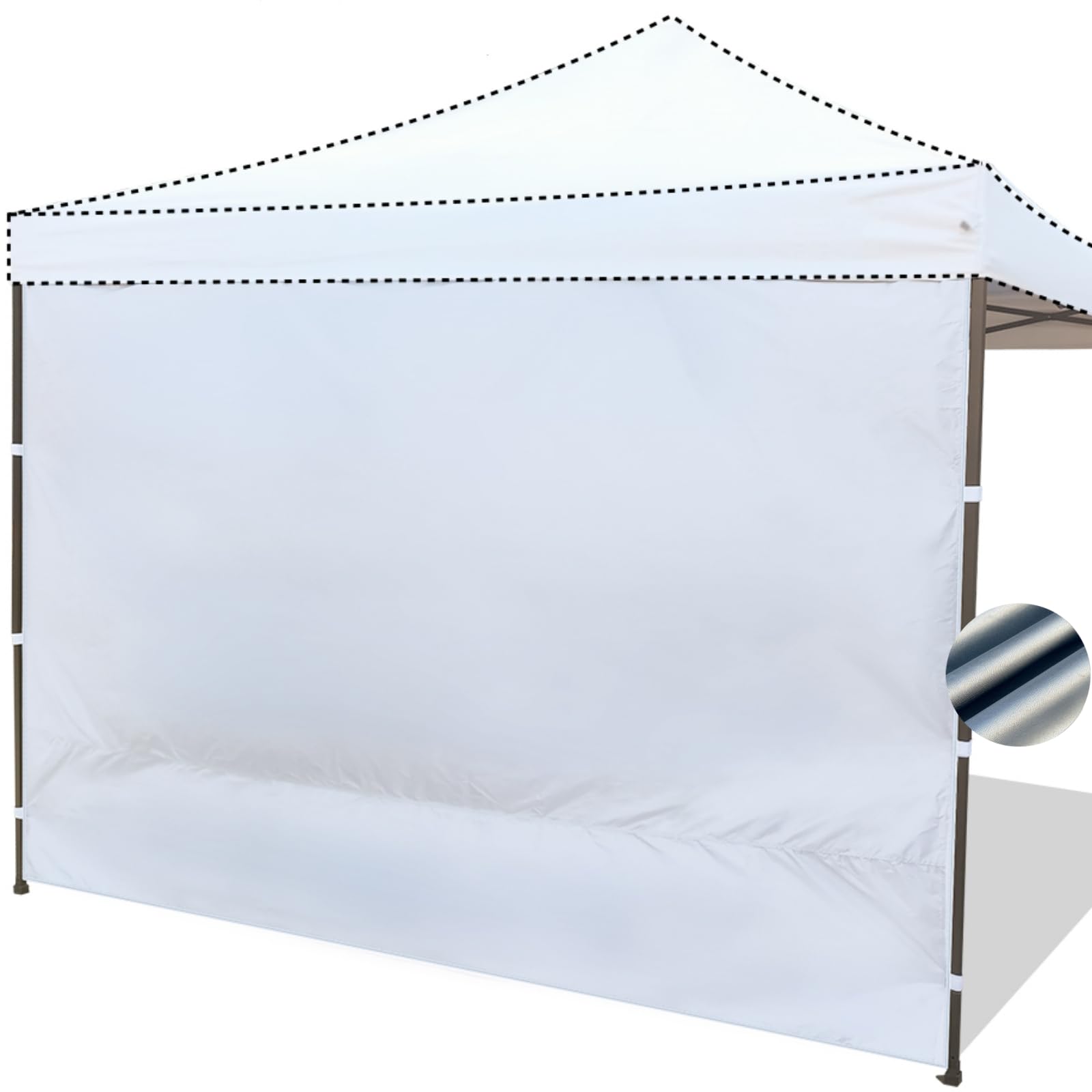 Patioman 10x10 Canopy Sidewalls with Silver Coating UPF50+ Shelter Sunwall Waterproof Canopy Shade Wall Instant Canopy Side Wall