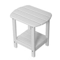 nalone Adirondack Side Table 16.5  Outdoor Side Table HDPE Plastic Double Adirondack End Table Small Table for Patio (White)