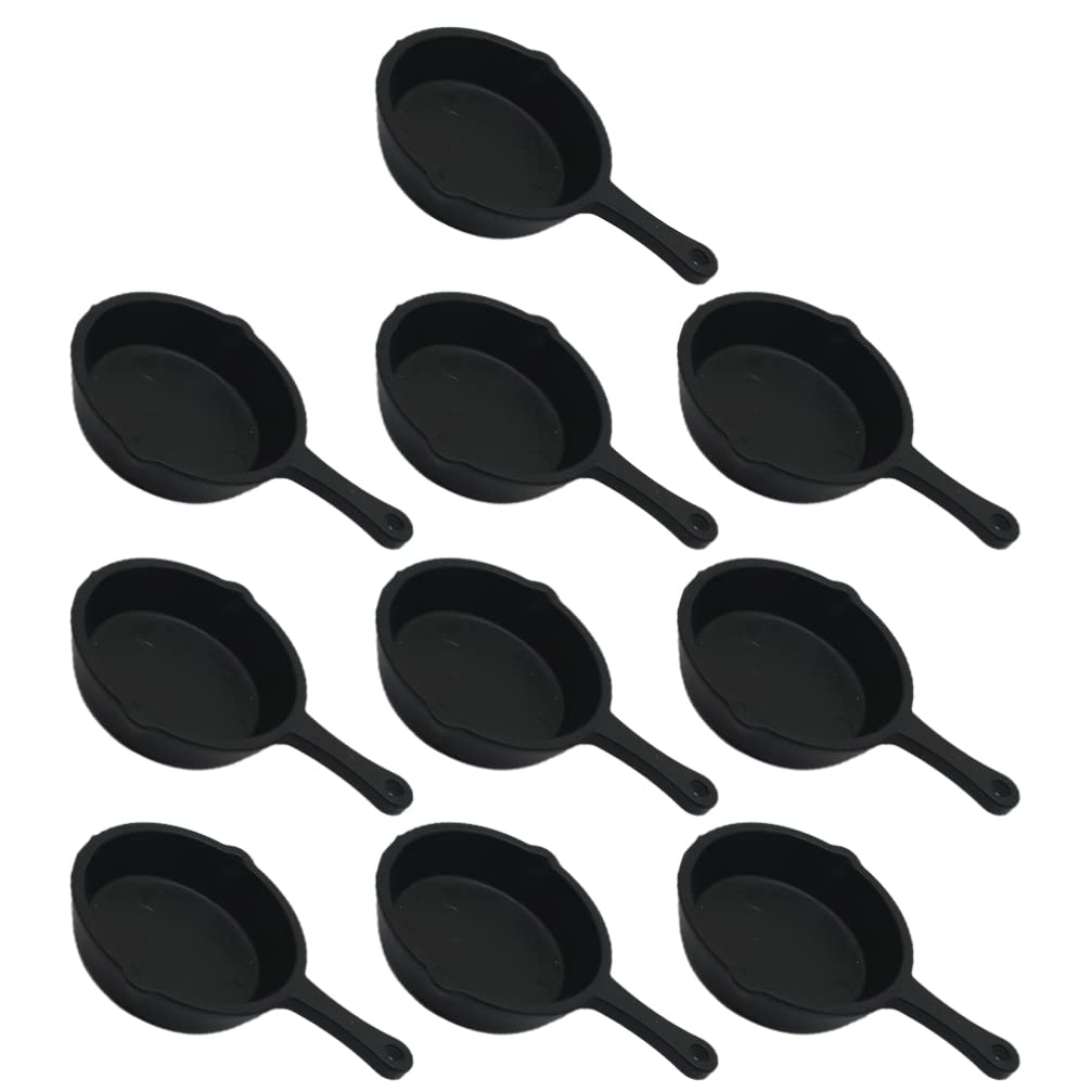 Sewroro 10pcs Miniature Pans Doll House Kitchen Small Frying Pan Miniature Skillet Simulation Cooking Pan Models Mini House Acce