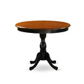 East West Furniture Amda5-Bch-C 5 Piece Dining Room Table Set Includes A Round Kitchen Table With Pedestal And 4 Linen Fabric Upholstered Dining Chairs, 36X36 Inch, Black & Cherry