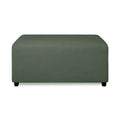 Purefit Super Stretch Soft Form Fit Ottoman Cover Rectangle - Ottoman Slipcovers For Foot Stool & Folding Storage Furniture For Living Room With Nonslip Elastic Bottom (Small, Grayish Green)