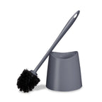 Toilet Brush Cleaner and Holder Grey Toilet Bowl Cleaner Brush with Scrubbing Wand, Brush and Storage Caddy for Easy Bathroom Cl