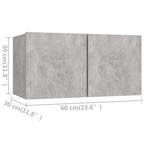 vidaXL TV Cabinet Set 3 Piece Home Living Room Furniture TV Stand HiFi Stereo Cabinet Media Unit Entertainment Center Concrete Gray Engineered Wood