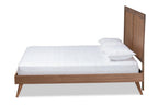 Baxton Studio Amira Mid-Century Modern Transitional Ash Walnut Finished Wood King Size Platform Bed