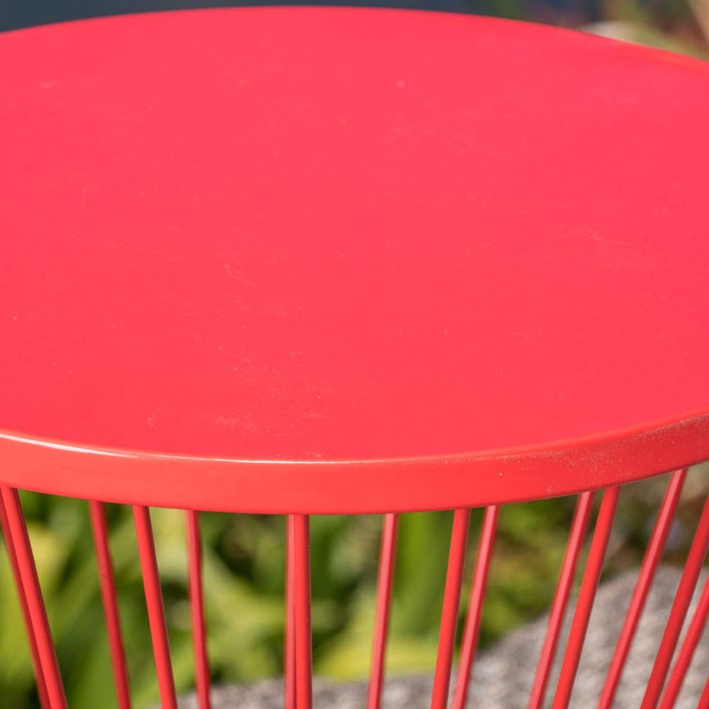 Christopher Knight Home Lassen Outdoor 16' Iron Side Table, Matte Red
