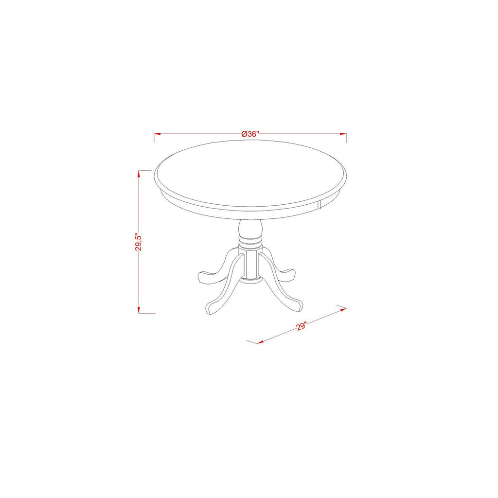 East West Furniture Anav3-Blk-Lc 3 Pc Kitchen Setin Black And Cherry