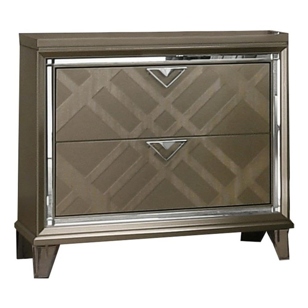 Best Quality Furniture New York Nightstand, Majestic Gold