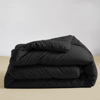 Luxlovery Black California King Comforters Set Women Men Solid Black Bedding Comforter Set Cal King Soft Breathable Lightweight
