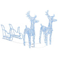 vidaXL Reindeers & Sleigh Christmas Decoration 160 LEDs 51.2 Acrylic