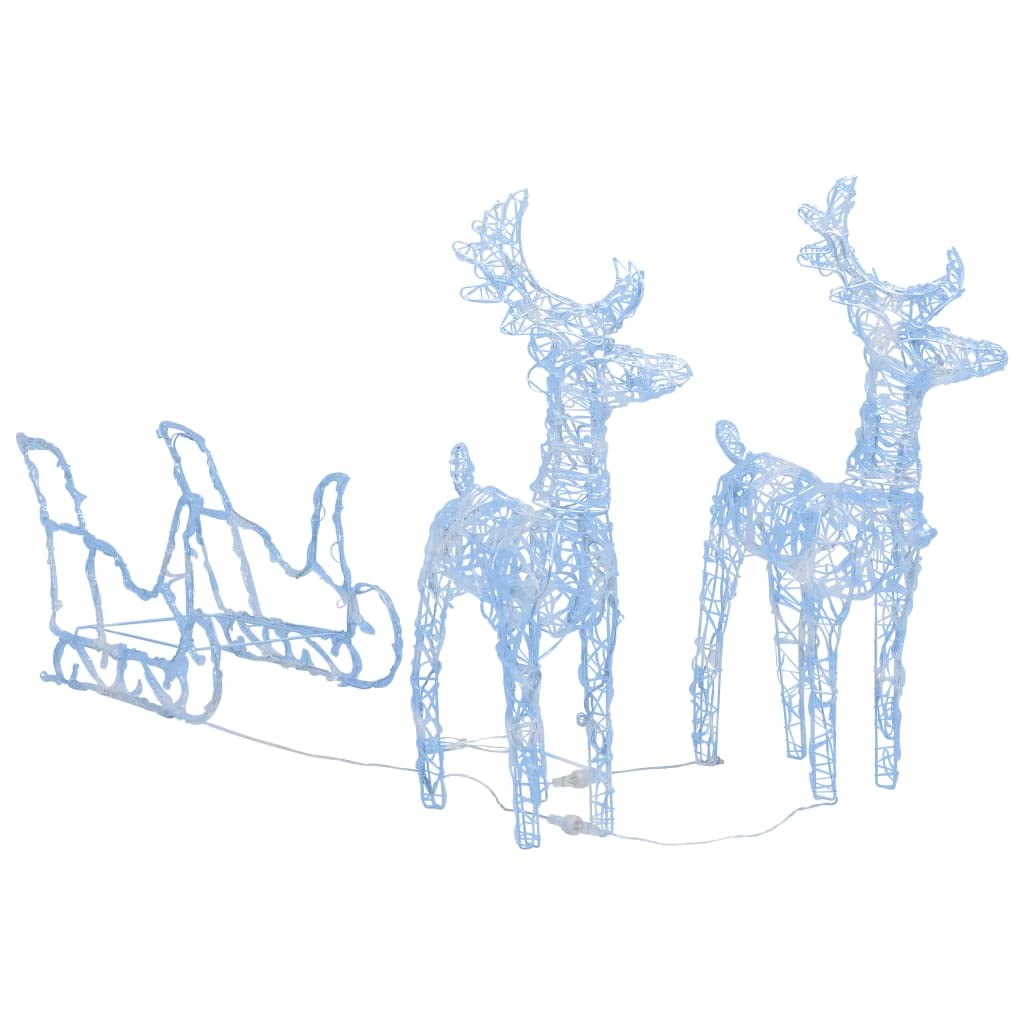 vidaXL Reindeers & Sleigh Christmas Decoration 160 LEDs 51.2 Acrylic