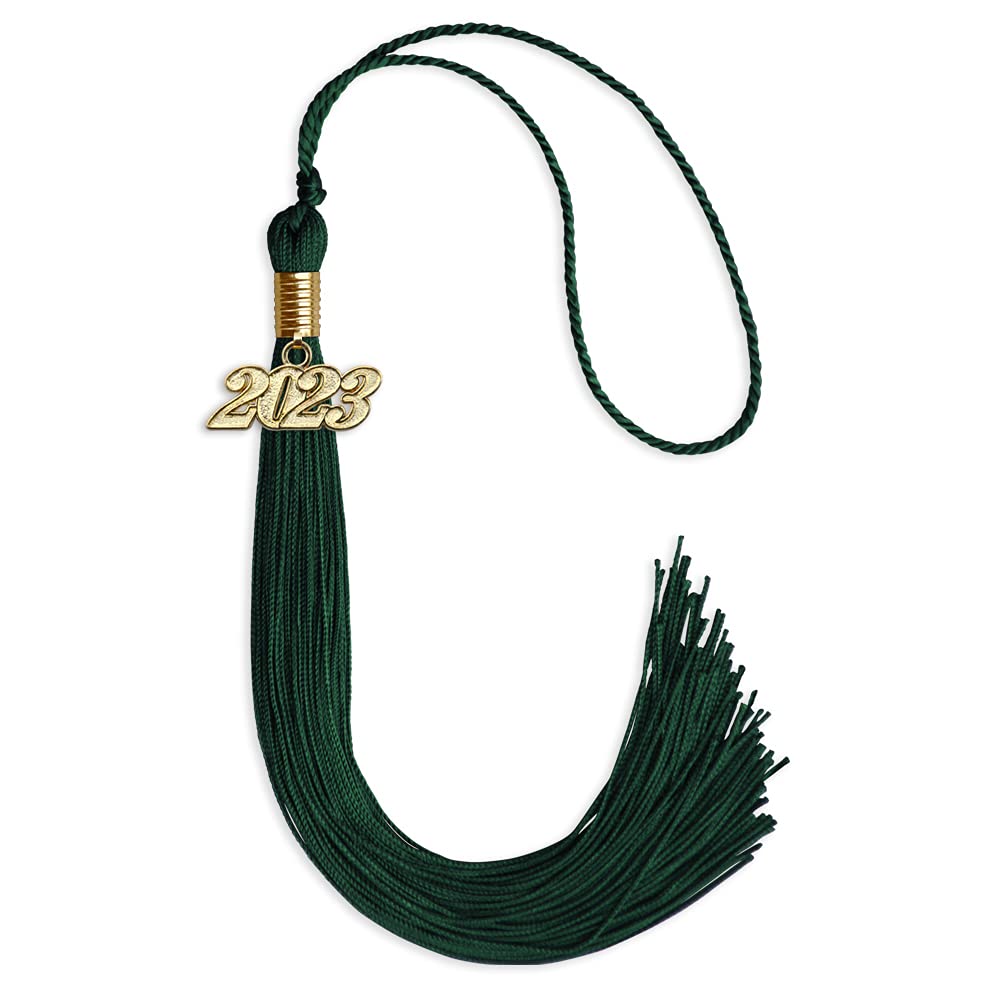 Endea Graduation Single Color Tassel with Gold Date Drop (Hunter Green, 2023)